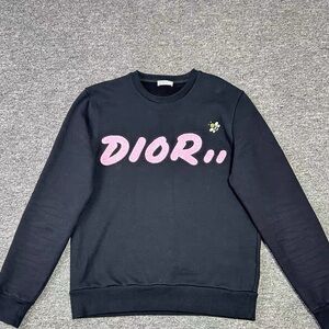 Authentic Dior Black Sweater with Pink Logo